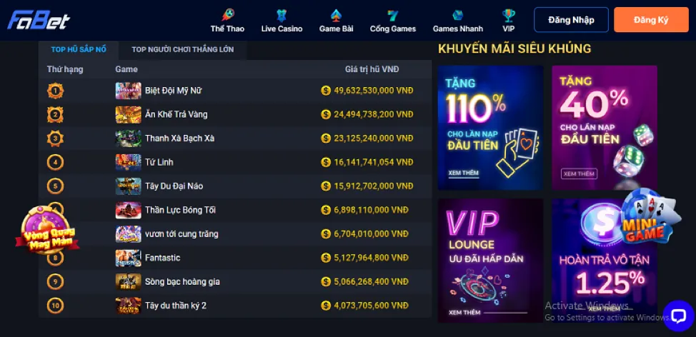 Hình ảnh đa dạng các trò chơi tại 33win: thể thao, casino, bắn cá, nổ hũ